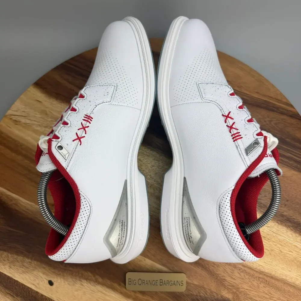 Nike Air Jordan ADG 5 White Fire Red Golf Shoes (FQ6642-101) Men's Size 10 New